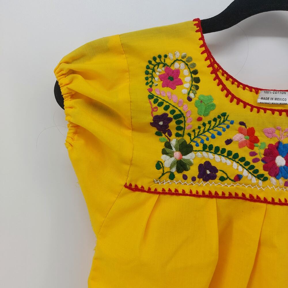 Miguel Clothing Mexican Yellow Mexico Top shirt Campesina 4 - Picture 5 of 14